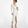 Enchanting Midi White Chambray Dress